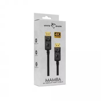 Cable DisplayPort White Shark MAMBA 2m – 4K 60Hz, compatible con 2.0