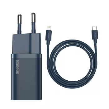 Cargador Baseus Super Si con cable USB-C a Lightning 20W azul