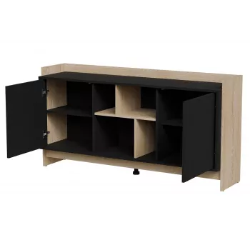 Cómoda Cama PORTO 2D 150x38x77 roble/negro