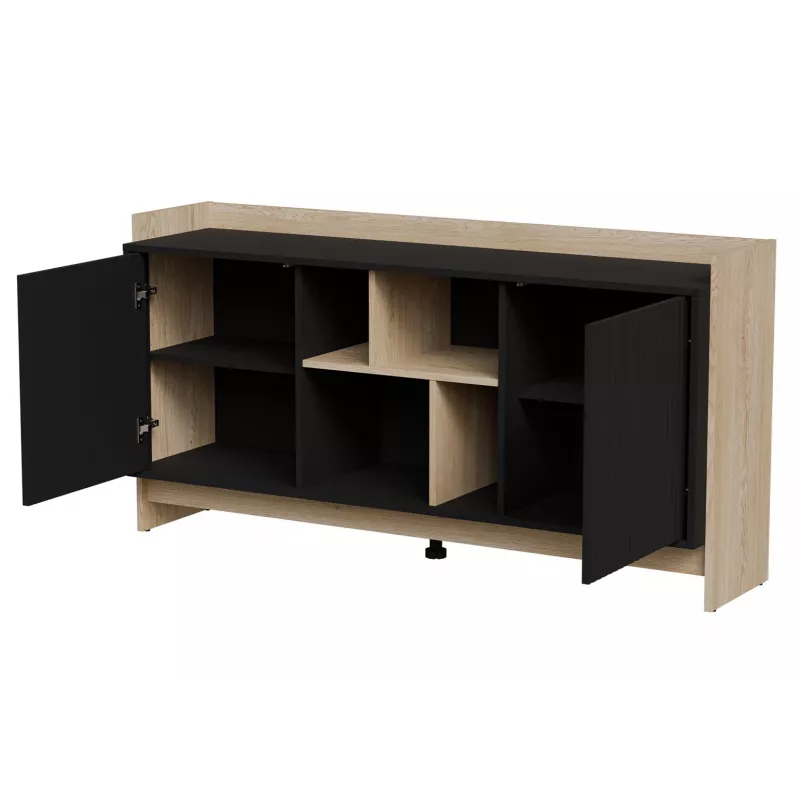 Cómoda Cama PORTO 2D 150x38x77 roble/negro