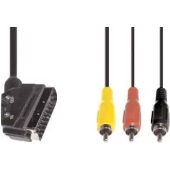 Adaptador de cable de vídeo e+p VC 119 1,5 m SCART (21 polos) 3 x RCA negro