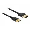 DeLOCK Slim Premium - Cable de vídeo/audio/red - HDMI - 36 AWG - HDMI, 19 pines (M) - a - Mini-HDMI, 19 pines (M) - 2,0 m - triple aislamiento - negro (84778)