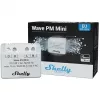 Interruptor inteligente Shelly Qubino Wave PM Mini, 1 canal, empotrable, Z-Wave, inalámbrico, 110–240 V AC / 24–30 V DC, gris