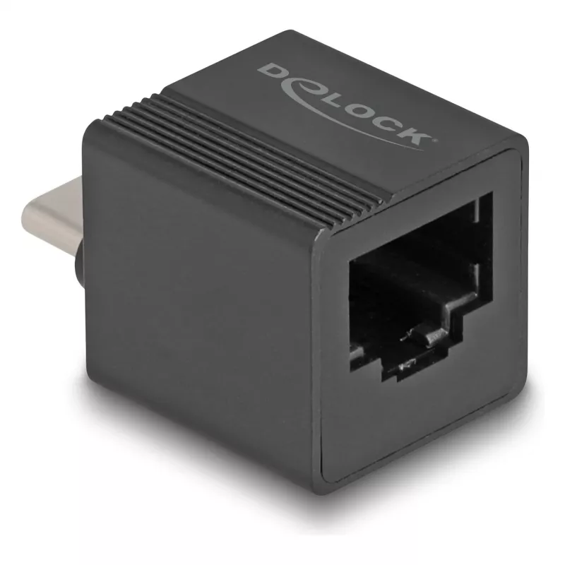 Adaptador DeLOCK USB Type-C a Gigabit LAN mini negro