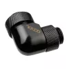 Racor de compresión Alphacool Eiszapfen 13 mm para tubo rígido 90° giratorio G1/4 - racor de compresión angular para refrigeración líquida - negro profundo