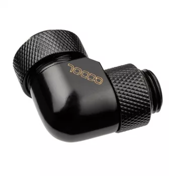 Racor de compresión Alphacool Eiszapfen 13 mm para tubo rígido 90° giratorio G1/4 - racor de compresión angular para refrigeración líquida - negro profundo