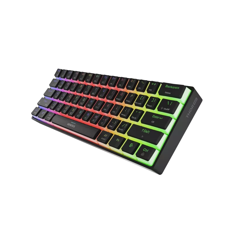 TECLADO GAMING GENESIS THOR 660 G2 US BLACK INALÁMBRICO RGB MECÁNICO GATERON BROWN