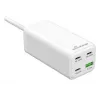 Cargador móvil MediaRange MRMA124 100W AC, 3x USB-C, entrada 100–240V, cable de 1,5 m, Blanco