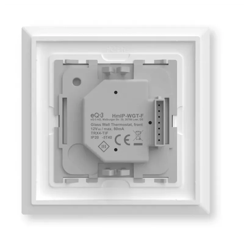 Termostato de pared de cristal Homematic IP Modelo 161458A0 – digital, blanco, 230 V, IP20