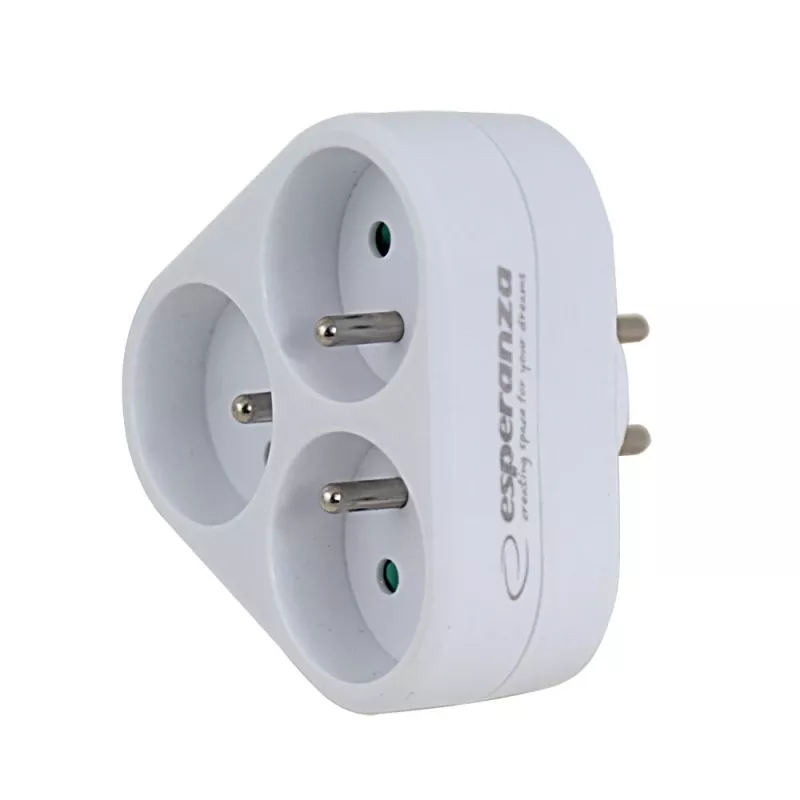 Esperanza ELK303W regleta eléctrica, 3 tomas, blanca
