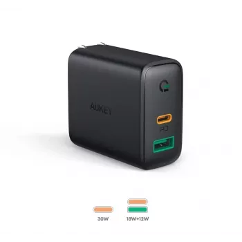 Cargador de pared 2xUSB Power Delivery (1xUSB A+1xUSB C) 5.4A 30W Dynamic Detect PA-D1