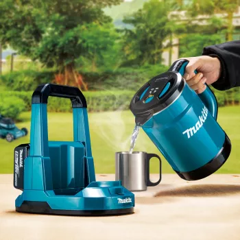 Hervidor de agua a batería DKT360Z, 36 voltios (2x 18 voltios) (azul/negro, sin batería ni cargador, 0,8 litros)