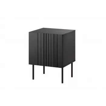 Set de mesitas de noche 2 uds. Cama Meble ISLA 44,5×40×59 cm negro mate MDF/aglomerado