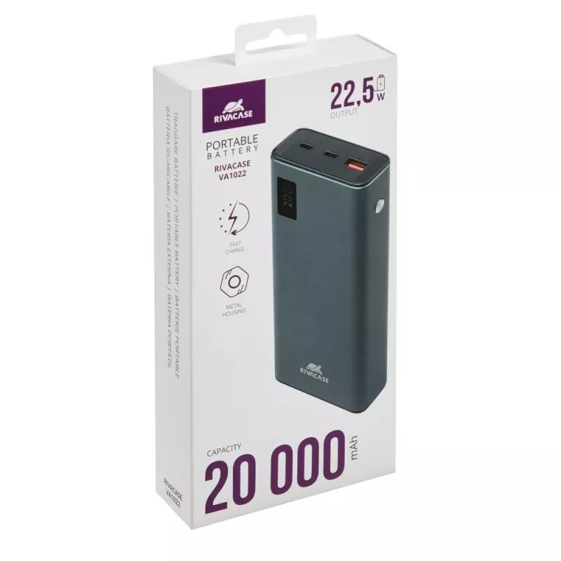 Batería externa Rivacase VA1022 20000 mAh USB cargador portátil