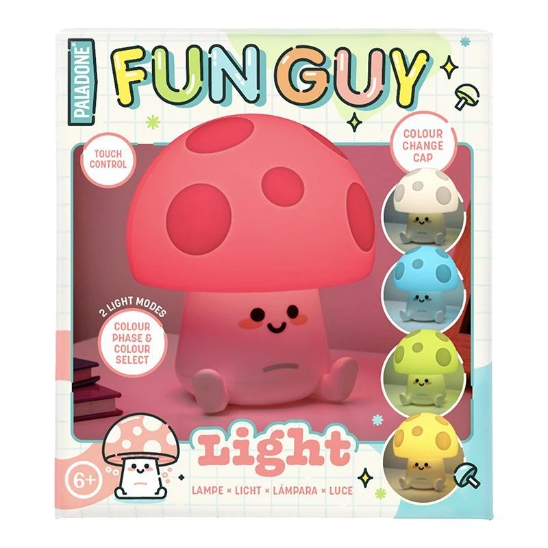 Lámpara de mesa Paladone Fun Guy Mushroom Light – lámpara de noche LED con forma de seta