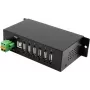EXSYS EX-1596HMVS hub USB 2.0 metálico de 6 puertos con protección contra sobretensión ESD de 15KV (carril DIN)