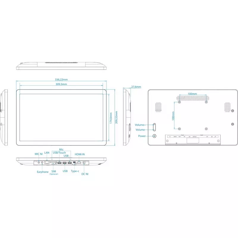 Tablet ALLNET Rocket 140-B-LTE 14 pulgadas LTE Android 12 RK3588