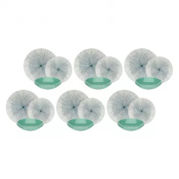 Vajilla para 6 personas Rose&Tulipani R18380TA18 Cerámica con estampado floral, 18 piezas