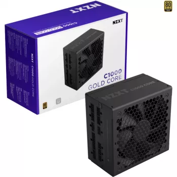 C1000 GOLD CORE, fuente de alimentación para PC negra, 1x 12-Pin High Power GPU, 3x PCIe, gestión de cables, 1000 vatios