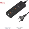 CANYON Cargador H-10 PD 20W QC 3.0 18W 2USB-A 2USB-C sobremesa Negro