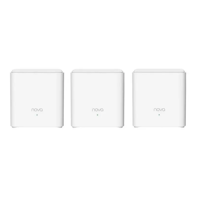 Sistema Mesh WLAN TENDA EX3-3, pack de 3, Dualband 2,4/5 GHz, Wi‑Fi 6, hasta 1201+300 Mbit/s, 2 antenas internas, WPA3