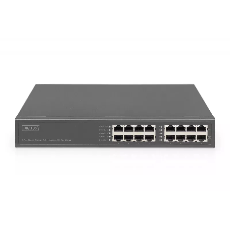 Inyector PoE Gigabit Ethernet de 8 puertos Digitus, 802.3bt, 250 W