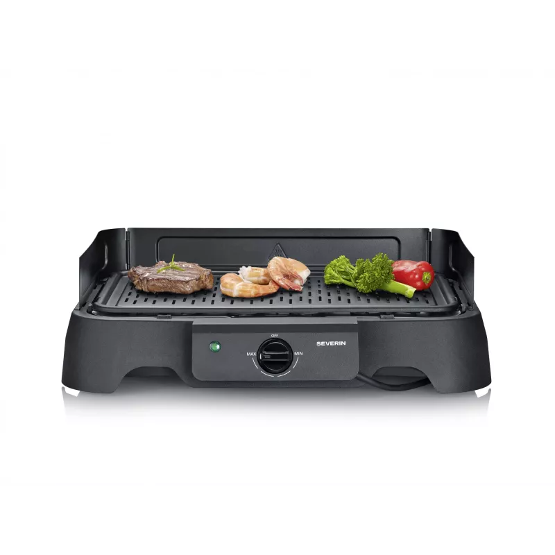 Parrilla eléctrica de sobremesa SEVERIN PG 8595 — 2000 W, superficie de parrilla rectangular, negra