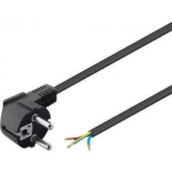 Goobay Cable de red con contacto de protección en ángulo para automontaje, 1,8 m, Negro (59572)