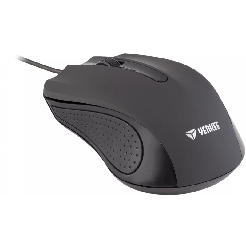 Ratón USB con cable, 3 botones, superficie engomada, 1000 DPI