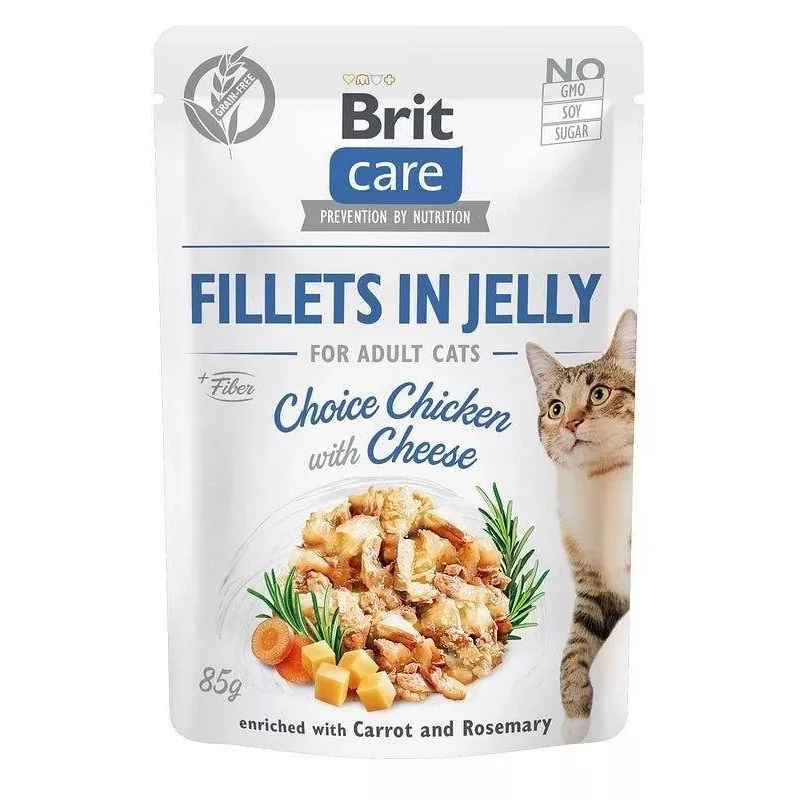 Sobre de comida húmeda para gatos Brit Care FJ Flavour Box en gelatina 12 x 85 g