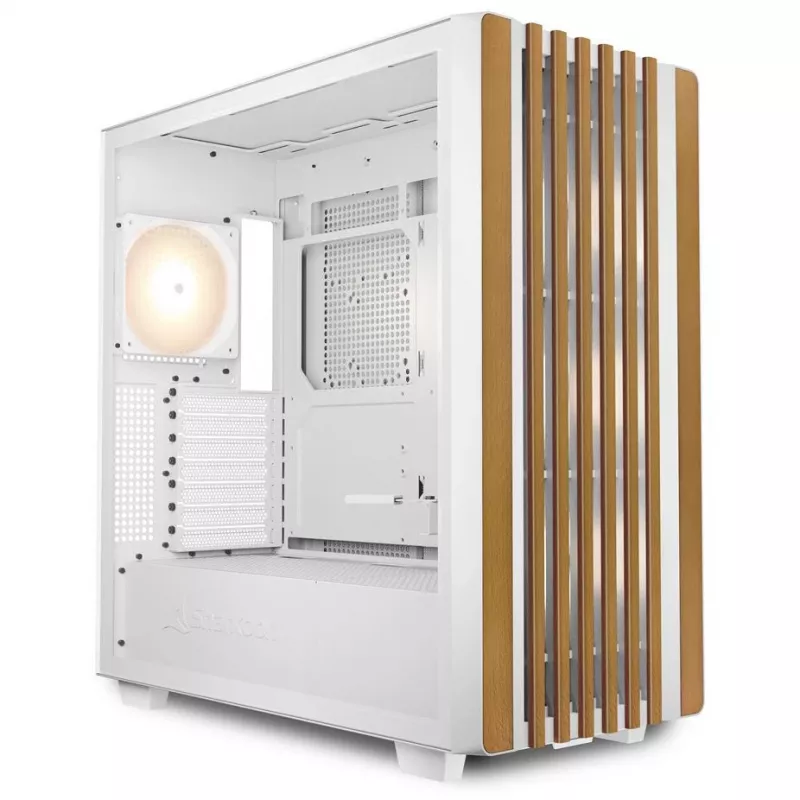 Sharkoon REBEL C70G RGB Torre Completa White, Wood