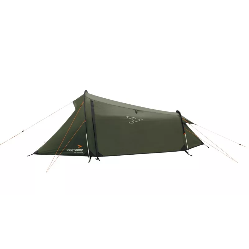 Tienda de túnel easy camp Sarek 1 (verde oscuro/naranja, 2025) — diseño de túnel para una persona