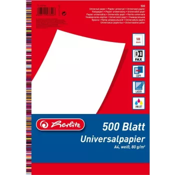 Papel de impresión A4 Herlitz 5033402 500 hojas Blanco