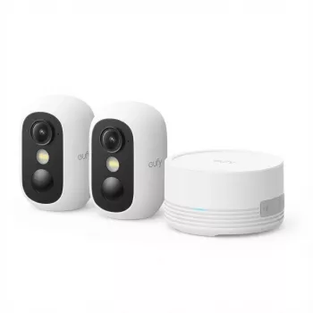 eufy eufyCam C35 - set de 2 cámaras - cámara de vigilancia de red - exterior, interior - resistente a la intemperie - color (día/noche) - 1920 x 1080 - 1080p - audio - inalámbrica - Wi-Fi - brillante