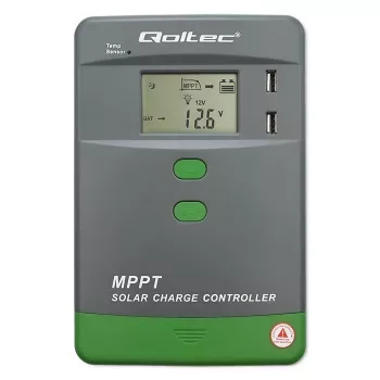 Regulador de carga solar MPPT QOLTEC 53662 con sensor de temperatura