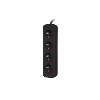 Regleta de alimentación Lanberg PS0-04E-0100-IEC-BK 1 m 4 tomas de corriente para interior negro