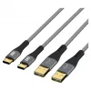EFB Elektronik Set de cables USB-A a USB-C 60W QC 3A 2x3m gris - Digital/Datos (USB-AC-00009)