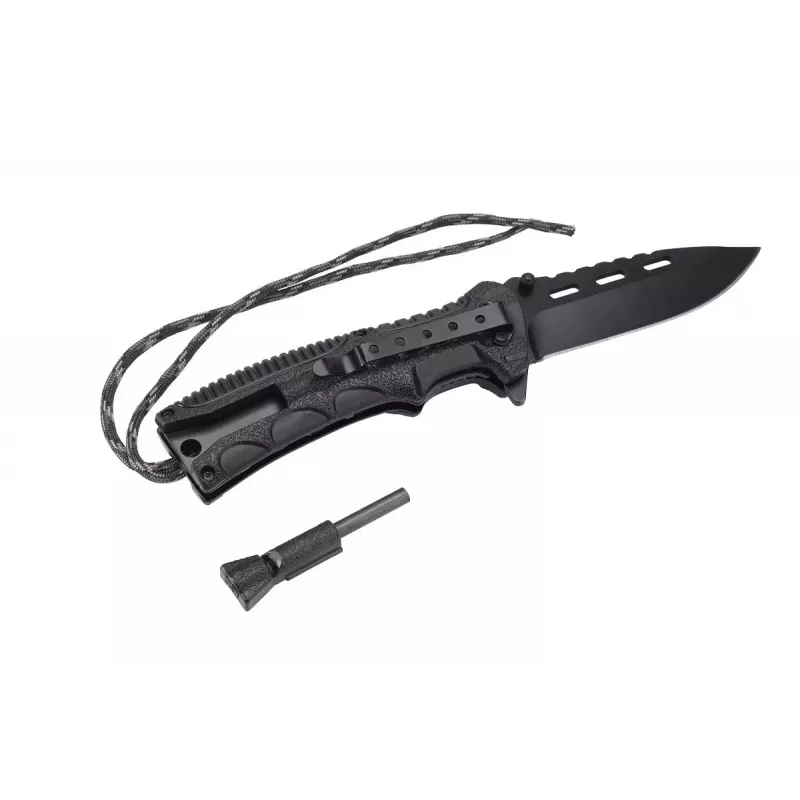 Cuchillo de supervivencia AZYMUT Survival Fire Starter — cuchillo de camping de hoja fija con pedernal integrado