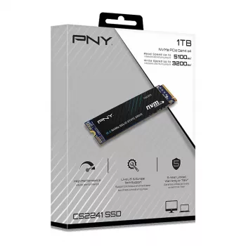 SSD PNY CS2241 M.2 NVMe PCIe 4.0 1 TB – lectura 5100 MB/s, escritura 3200 MB/s