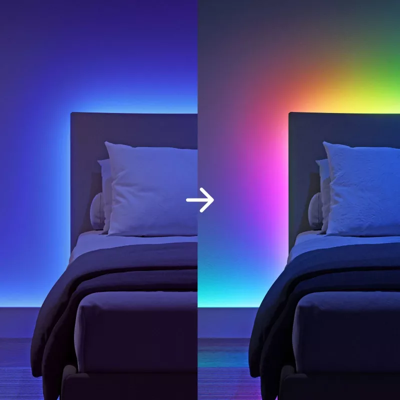 Nanoleaf Essentials NF085K02-5ALS Matter tira de luz HD inteligente multicolor, kit de inicio, 5 m, 300 LED, más de 16 millones de colores, 550 lm, 18 W, 2700-6500 K, Wi-Fi/Bluetooth