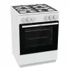 Cocina de gas independiente Gorenje GG6A10WFFM, blanca, encimera de 4 fuegos, horno de gas de 72 L, mandos frontales