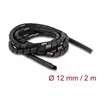 DeLOCK tubo espiral flexible 2 m x 12 mm negro polietileno