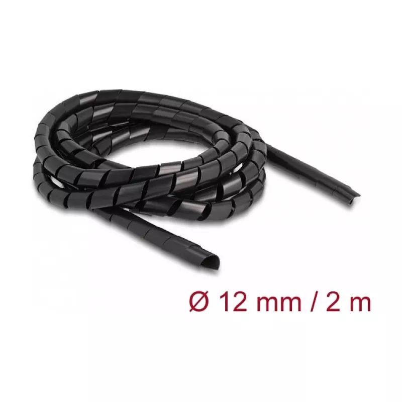 DeLOCK tubo espiral flexible 2 m x 12 mm negro polietileno