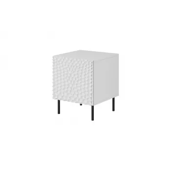 Set de mesitas de noche Cama Meble HOLE — 2 uds., 44×40,5×53,5 cm, blanco mate, MDF/aglomerado, marco de 16 mm