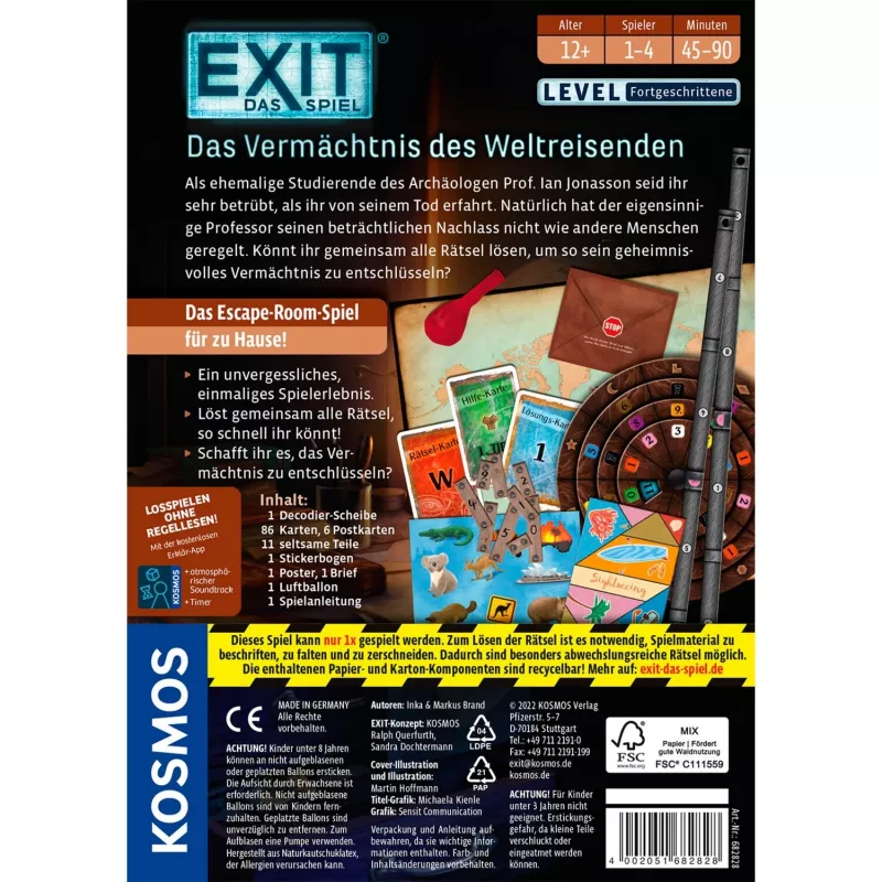 Kosmos EXIT juego de cartas viaje/aventura
