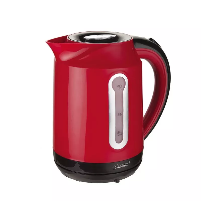 MAESTRO MR-041 (MR-041-Rojo) hervidor 1,7 l 2000 W negro, rojo