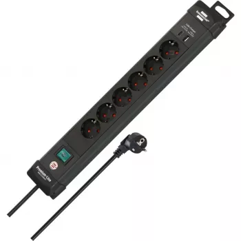 Alargador de corriente Brennenstuhl 1951160608 3 m 6 tomas AC para interior negro