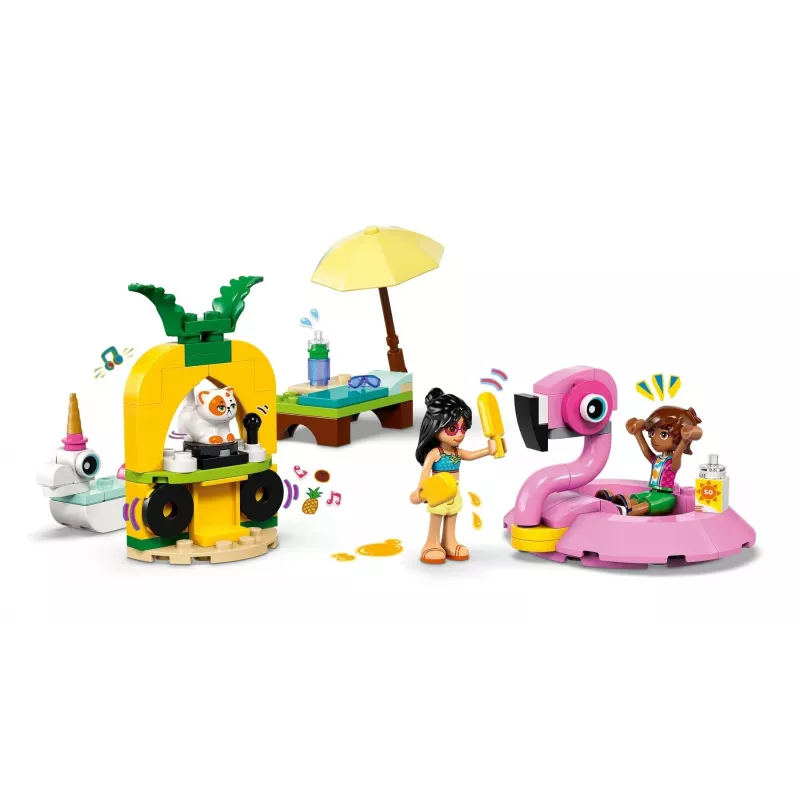 Juguete de construcción LEGO Friends Set 42658 Fiesta en la piscina con unicornio y flamenco, figuras y accesorios