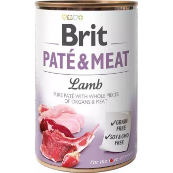BRIT Paté & Carne con cordero - Alimento húmedo para perros - 400g