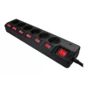 Alargador de corriente LogiLink LPS233 1,5 m 6 tomas de corriente para interior negro